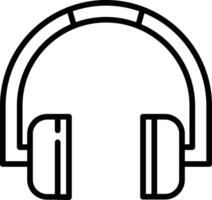 Headphones outline illustration vector