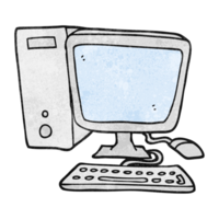 textured cartoon desktop computer png