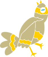 flache farbillustration eines karikaturvogels png