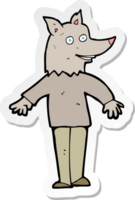 sticker of a cartoon happy werewolf png