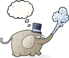 thought bubble cartoon elephant squirting water png