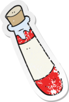 retro distressed sticker of a cartoon vial of blood png