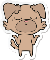 sticker of a cute cartoon dog png