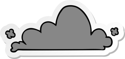 klistermärke tecknad doodle av ett vitt moln png