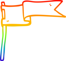 bandiera del fumetto di disegno a tratteggio sfumato arcobaleno che sventola nel vento png