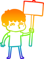 rainbow gradient line drawing cartoon curious man png