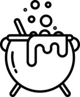 Cauldron outline illustration vector