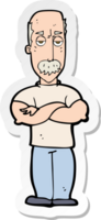 sticker of a cartoon angry man with mustache png