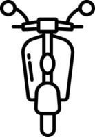 retro moped outline illustration vector