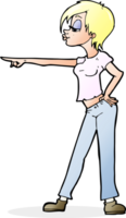 cartoon woman pointing png