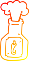 dessin de ligne de gradient chaud sauce piquante de dessin animé png