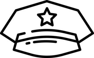 police Hat outline illustration vector