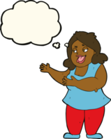 cartoon woman singing with thought bubble png