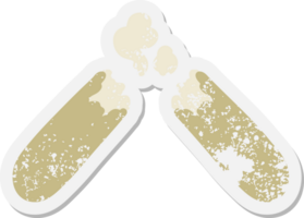 frischer Baguette-Grunge-Aufkleber png