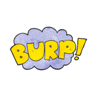 textured cartoon burp text png