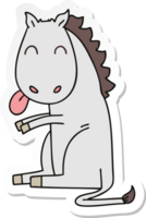 sticker of a quirky hand drawn cartoon horse png