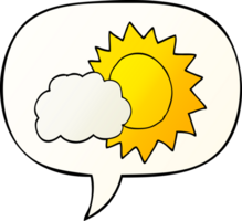 cartoon weather and speech bubble in smooth gradient style png