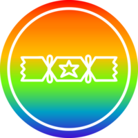 kerstkraker circulair in regenboogspectrum png