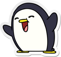 pegatina caricatura kawaii de un lindo pingüino png