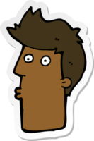 sticker van een cartoon verraste man png