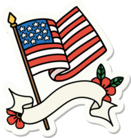 tattoo sticker with banner of the american flag png