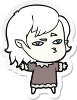 pegatina de una chica vampiro de dibujos animados png