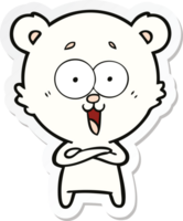 sticker van een cartoon van een lachende teddybeer png