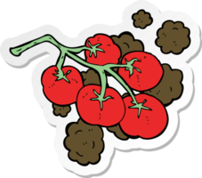 klistermärke av en grön tomater på vin illustration png