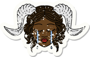 crying tiefling face illustration png