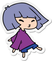 sticker cartoon of a cute kawaii girl png