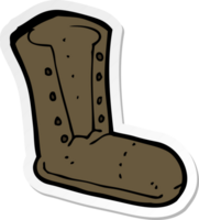 sticker of a cartoon old boot png