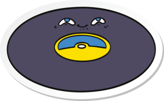 sticker of a cartoon old vinyl record png