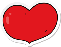 klistermärke av en tecknad kärlekshjärta png