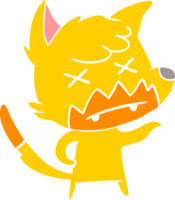dead fox flat color style cartoon character png