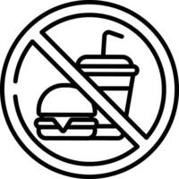 comida prohibido contorno ilustración vector