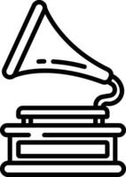 Gramophone outline illustration vector