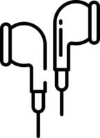 Earphones outline illustration vector