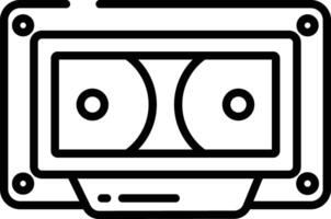 Casette outline illustration vector