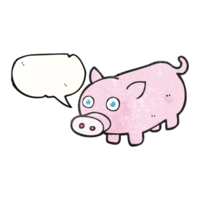 speech bubble textured cartoon piglet png