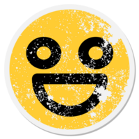 super happy face circular sticker png