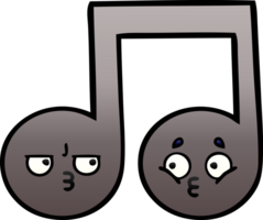 Farbverlauf schattierte Cartoon-Musiknote png