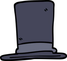 chapeau haut de forme de dessin animé de style doodle dessiné à la main png