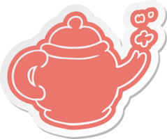 Cartoonaufkleber einer Kanne des blauen Tees png