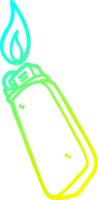 cold gradient line drawing cartoon disposable lighter png