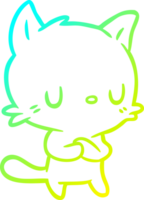 cold gradient line drawing cute cartoon cat png