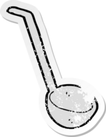 retro distressed sticker of a cartoon ladle png