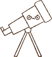 disegno a carboncino del telescopio png