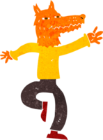 cartoon happy fox man png