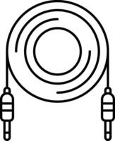 Microphone Cable outline illustration vector