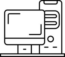 Computer outline illustration vector